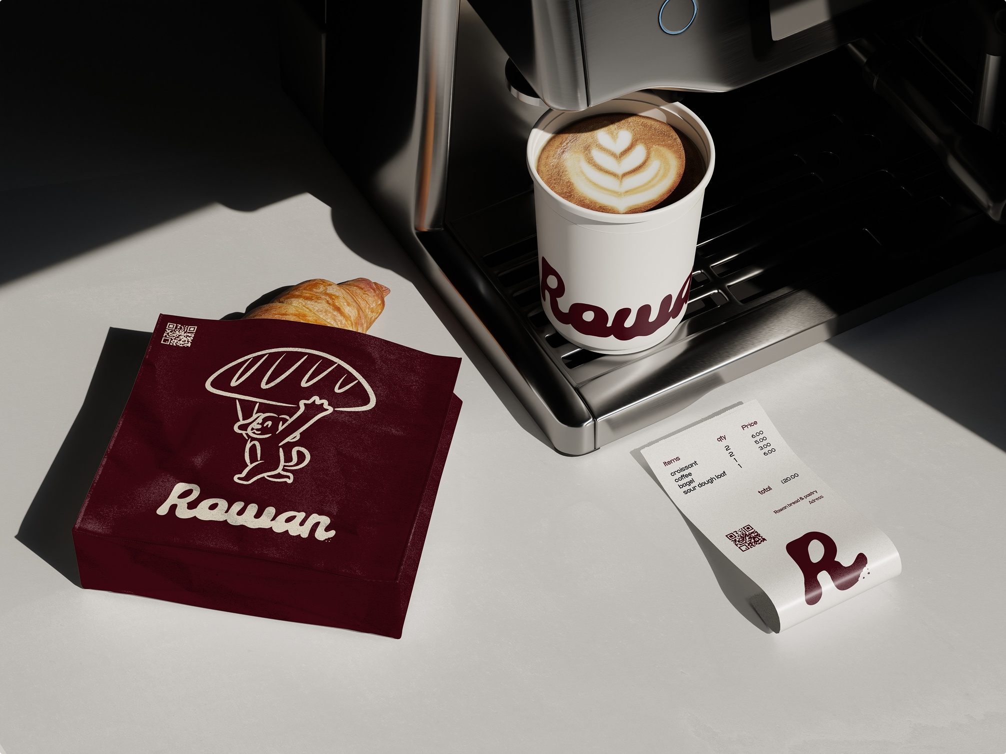Rowan brand pattern and primary logo graphic